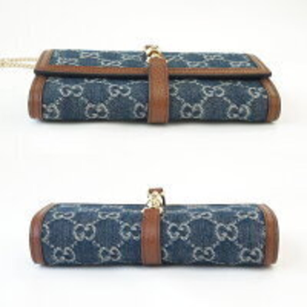 Gucci Jackie 1961 Chain Wallet GG denim leather
